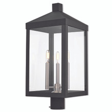Nyack 3 Light Black Outdoor Post Top Lantern (20586-04)