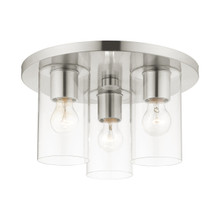 Zurich 3 Light Brushed Nickel Flush Mount (45472-91)