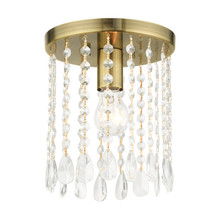Elizabeth 1 Light Antique Brass Petite Flush Mount (51066-01)