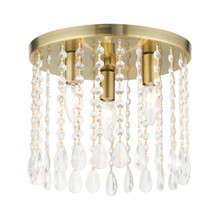 Elizabeth 3 Light Antique Brass Flush Mount (51067-01)