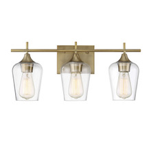 Octave 3-Light Bathroom Vanity Light in Warm Brass (8-4030-3-322)