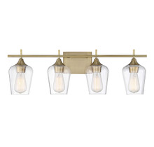 Octave 4-Light Bathroom Vanity Light in Warm Brass (8-4030-4-322)