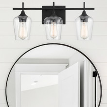 Octave 3-Light Bathroom Vanity Light in Black (8-4030-3-BK)