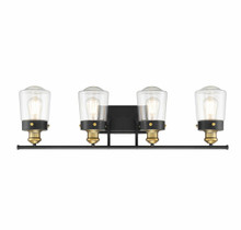 Macauley 4-Light Bathroom Vanity Light in Vintage Black with Warm Brass (8-2069-4-51)