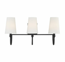 Cameron 3-Light Bathroom Vanity Light in 
Matte Black (8-2542-3-89)