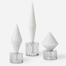 Alize White Stone Sculptures S/3 (17580)