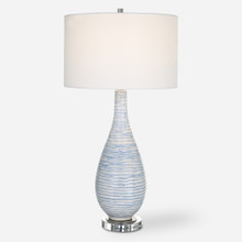 Clariot Ribbed Blue Table Lamp (29998-1)