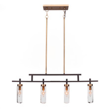 Salinda 4 Light Island In Espresso & Brass (2534-ESBR-600)