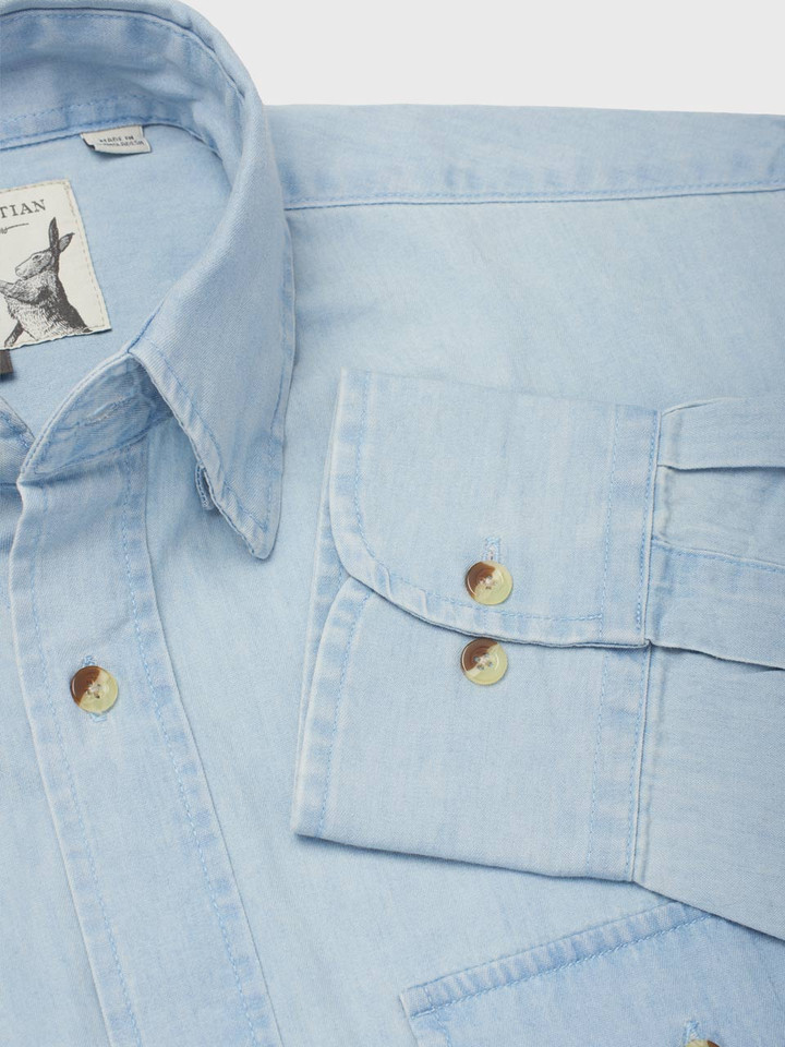 Men's Blue Cotton Chambray Shirt