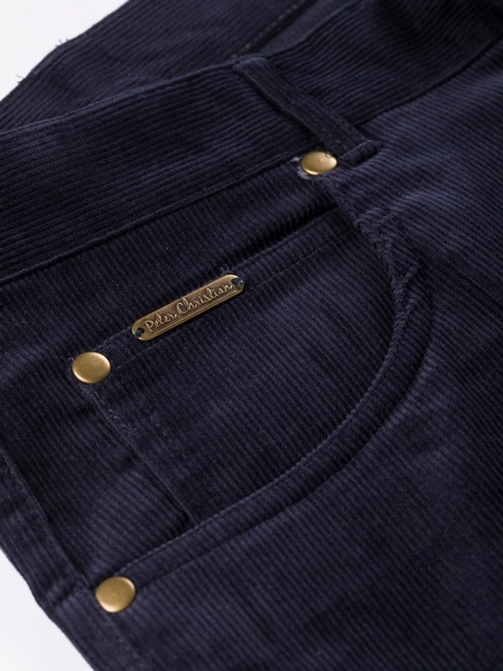 Men's Indigo Blue Corduroy Jeans Pocket Details