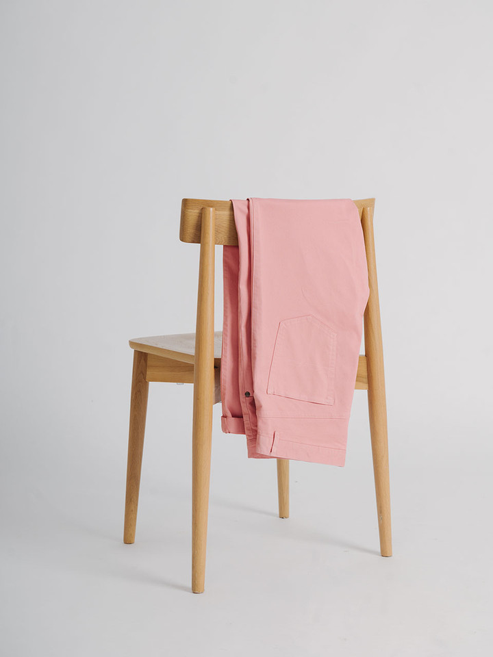 Men's Nantucket Pink Jeanos Chino Jeans on Chair