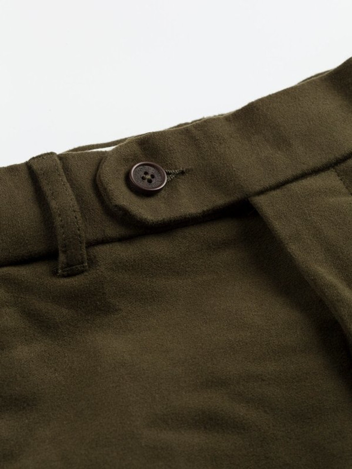 Men's Pine Green Moleskin Pants Detail