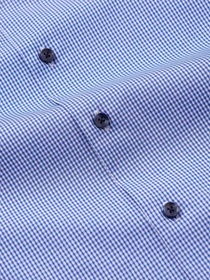 Seidensticker Check Long Sleeve Non-Iron Cotton Shirt Buttons