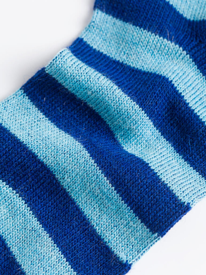 Detail of Navy Striped Mohair & Merino Socks