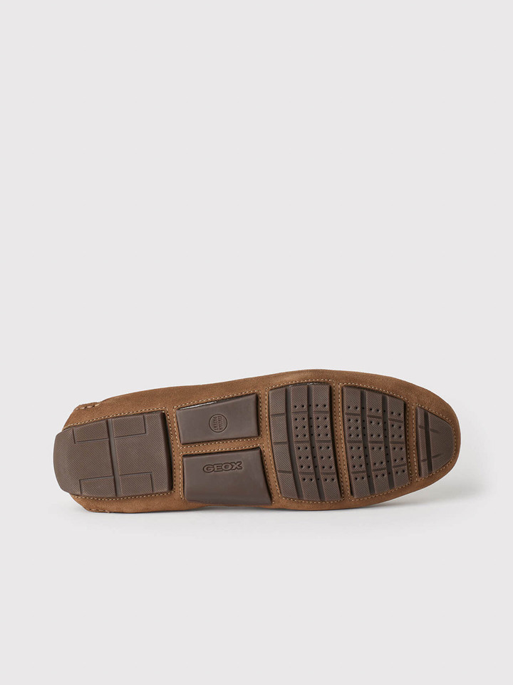 Men's Tan Brown Geox Melbourne Moccasin Sole