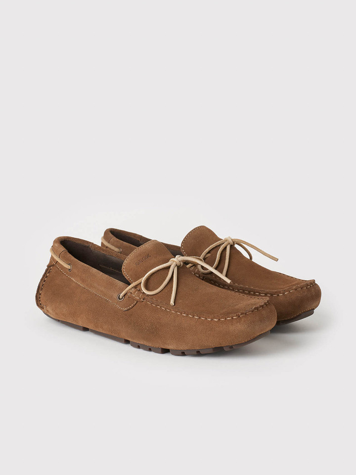 Men's Tan Brown Geox Melbourne Moccasin Shoes
