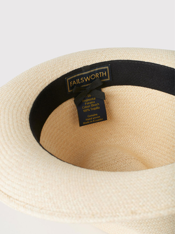 Men's Natural Regimental Panama Hat Inner