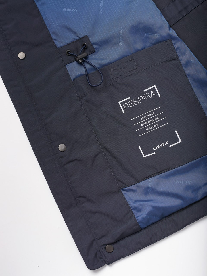 Men's Blue Geox Waterproof Coat Info