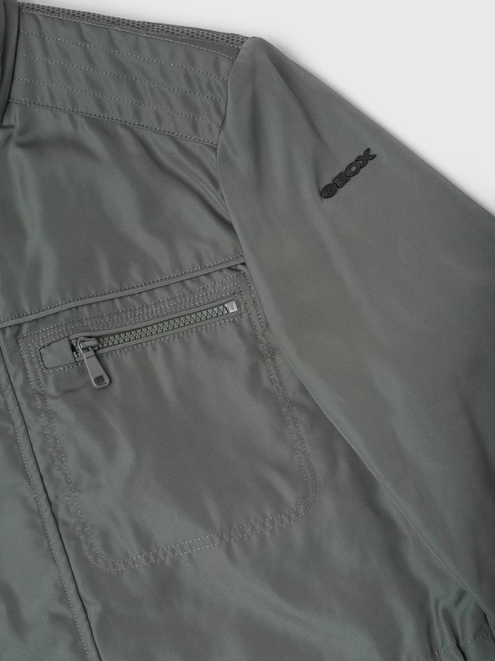 Men's Green Geox Waterproof Coat logo