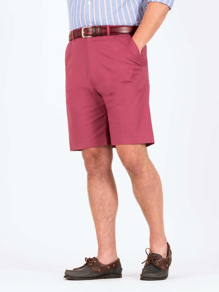 Men's Red Stretch Cotton Chino Shorts