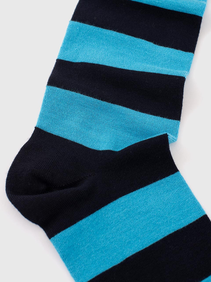Blue Stripe Bamboo Rich Sock