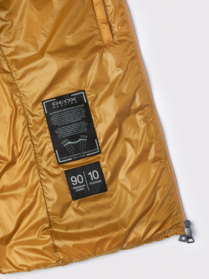 Yellow Geox  Lightweight Down Gilet Logo