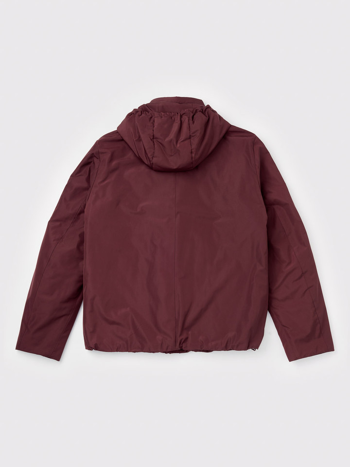 Burgundy Geox Respira Short Padded Jacket Back