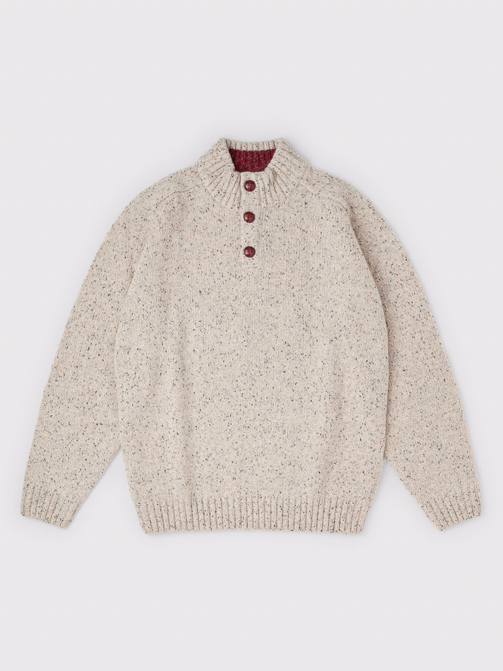 Stone Button Neck Pullover