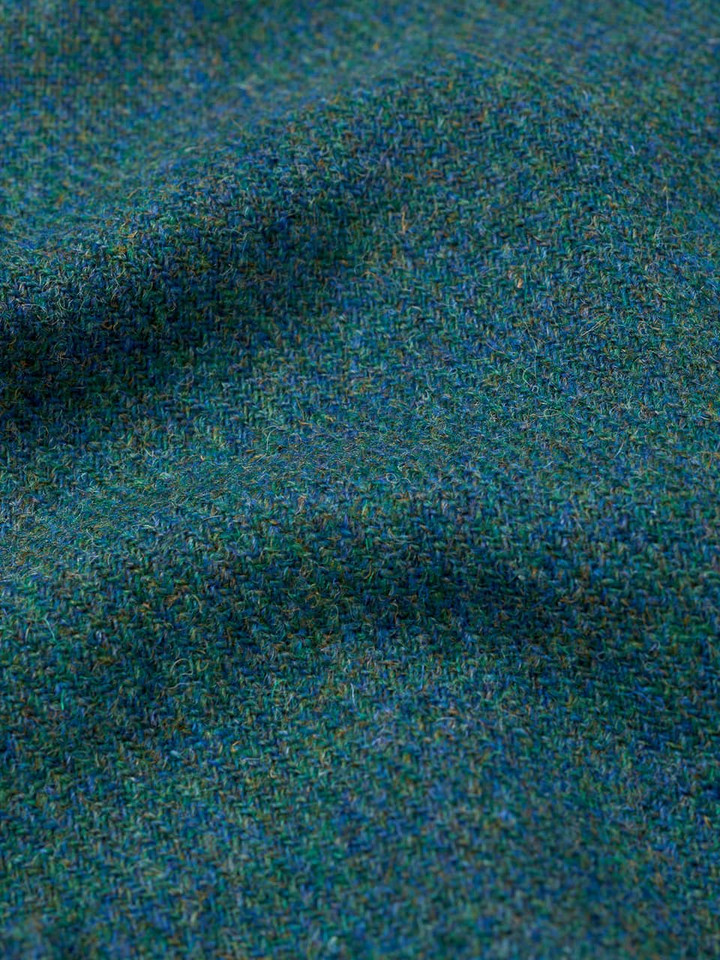 Green Harris Tweed Harrington Jacket Close Up