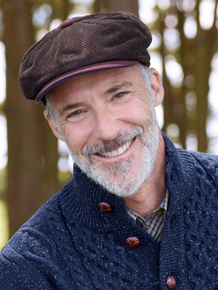 Men's Brown Corduroy Bakerboy Cap