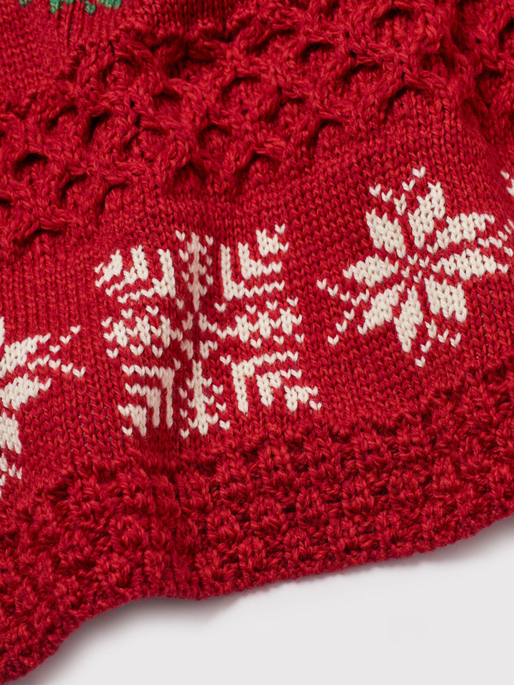 Merino Wool Christmas Throw Stitching
