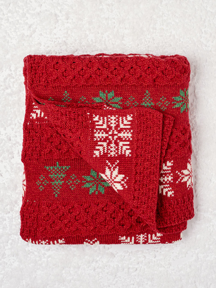 Merino Wool Christmas Throw