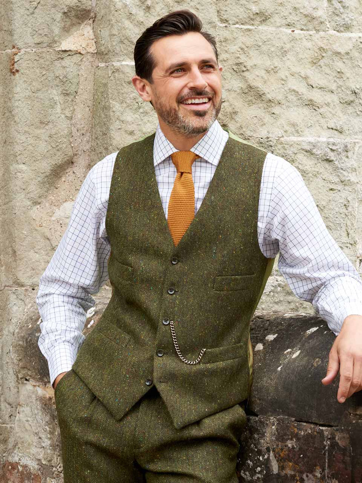 Green Donegal 3 piece suit Model