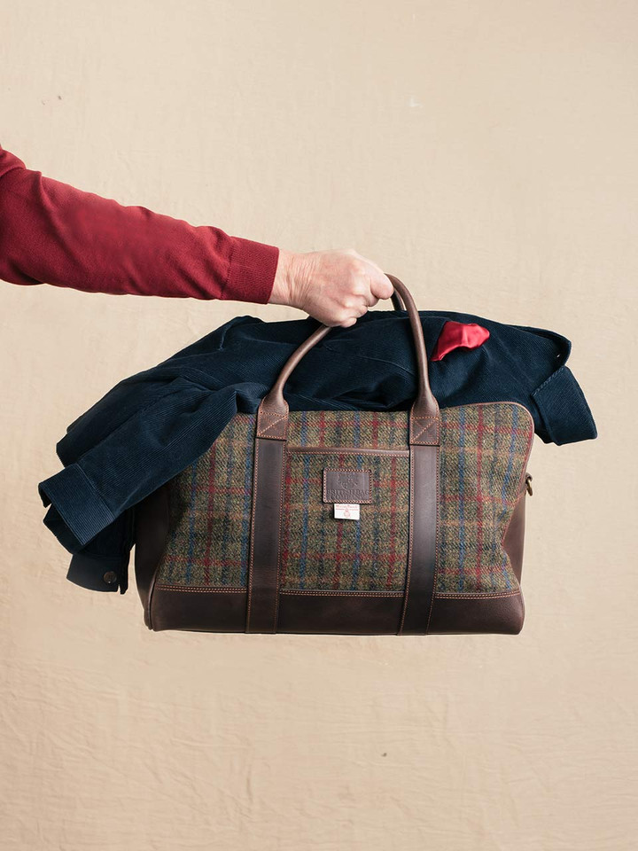 Lord Trousers' Look - Harris Tweed & Leather Holdall