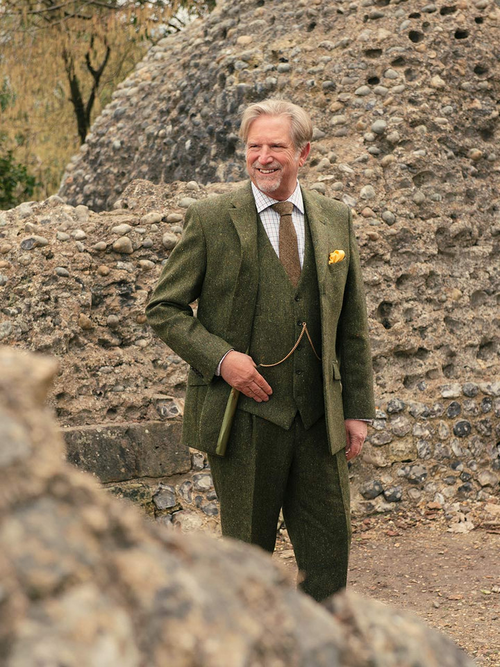 Lord Trousers' Look - Mens Green Donegal Tweed 3 Piece Suit