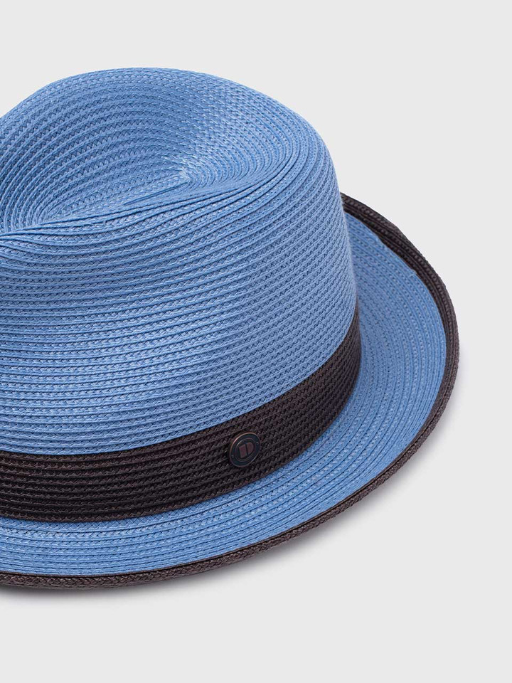 Men's Blue Snap Brim Summer Trilby