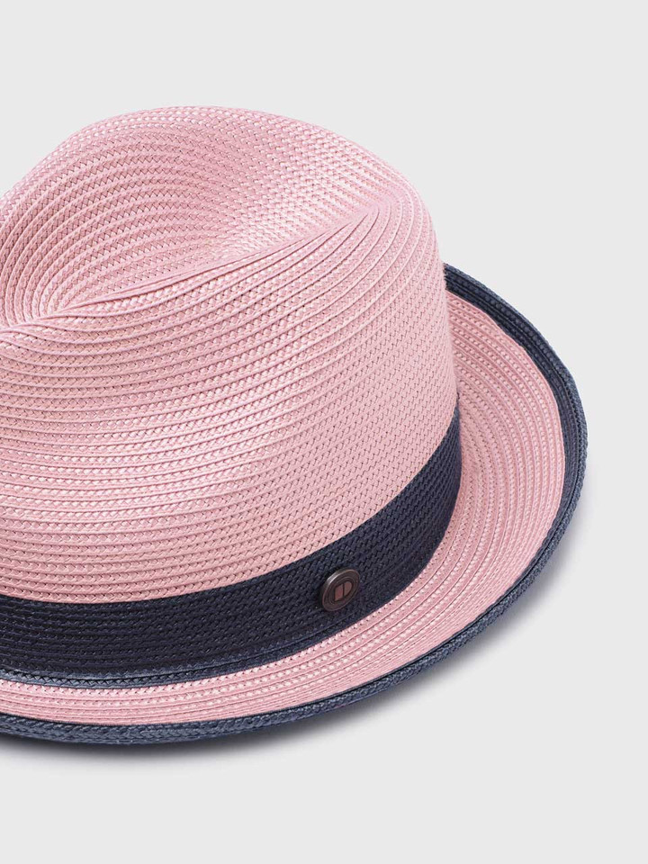 Men's Pink Snap Brim Summer Trilby