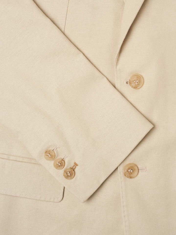 Men's Stone Linen and Cotton Suit Jacket