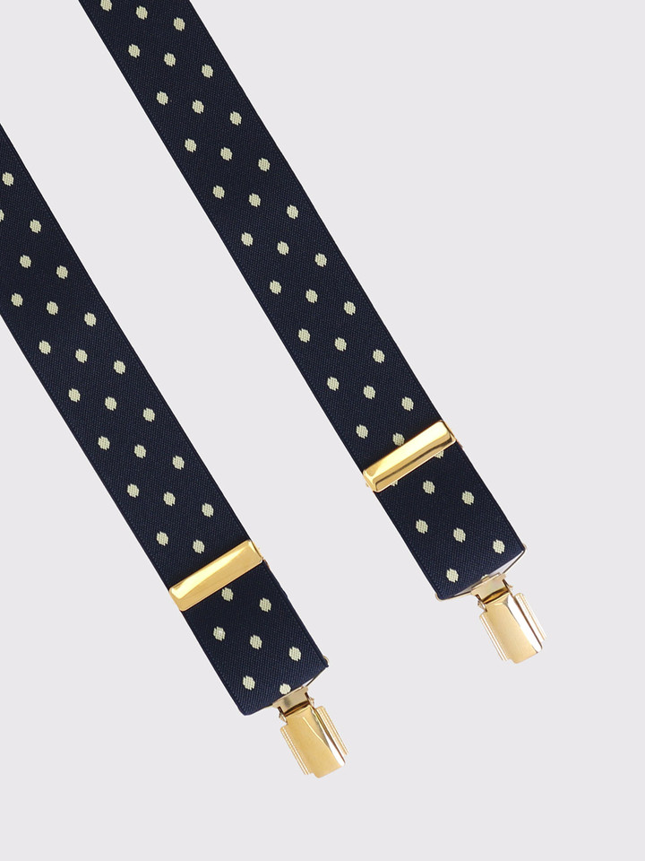 Men's Navy & Cream Spotty Suspenders