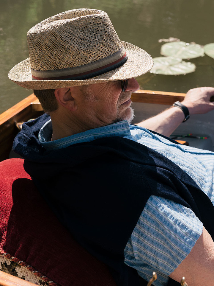 Lord Trousers wearing  Seagrass Straw Fedora