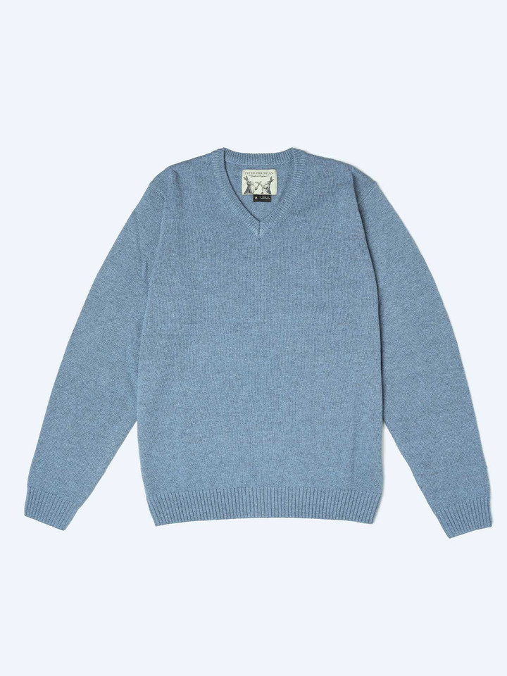 Blue Seawool Pullover Sweater Flat