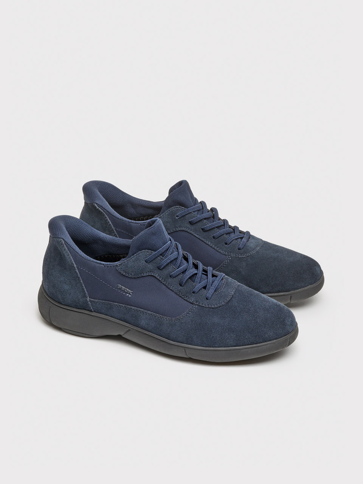 Fastfit Slip on Suede Trainer Navy Side