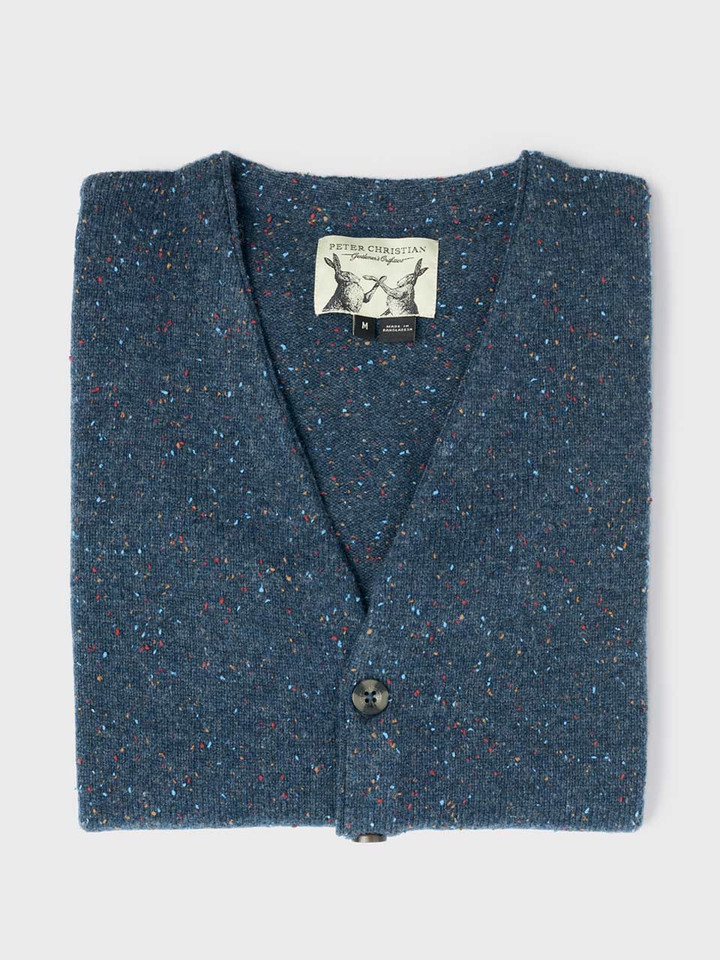 Navy Donegal Knit Vest Folded