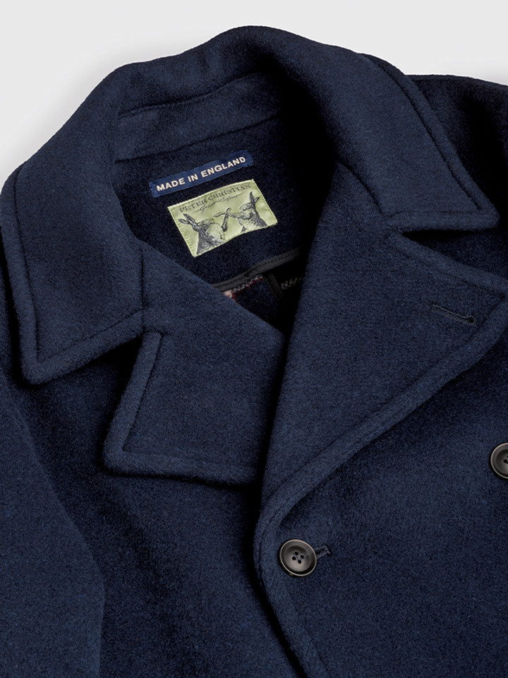 Navy Portside Reefer Peacoat Collar
