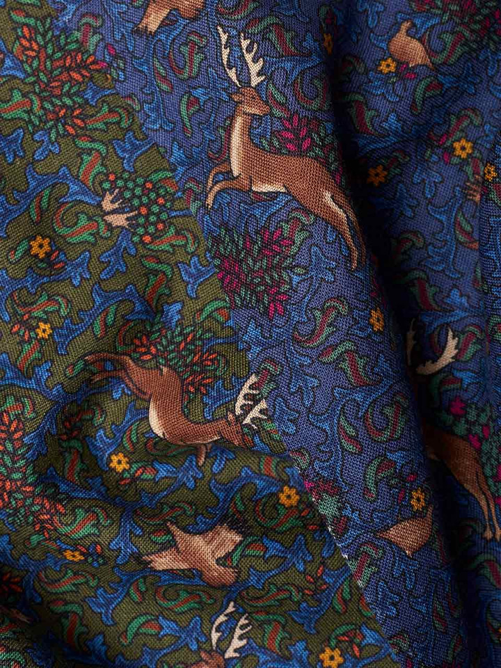 Royal Hart Wool and Silk Stag Scarf Design Close Up