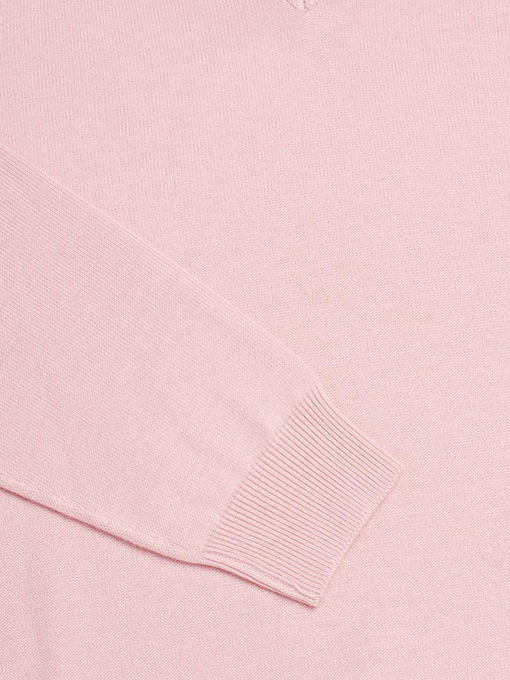 Pink Coolmax® V-Neck Sweater Ribben Cuff