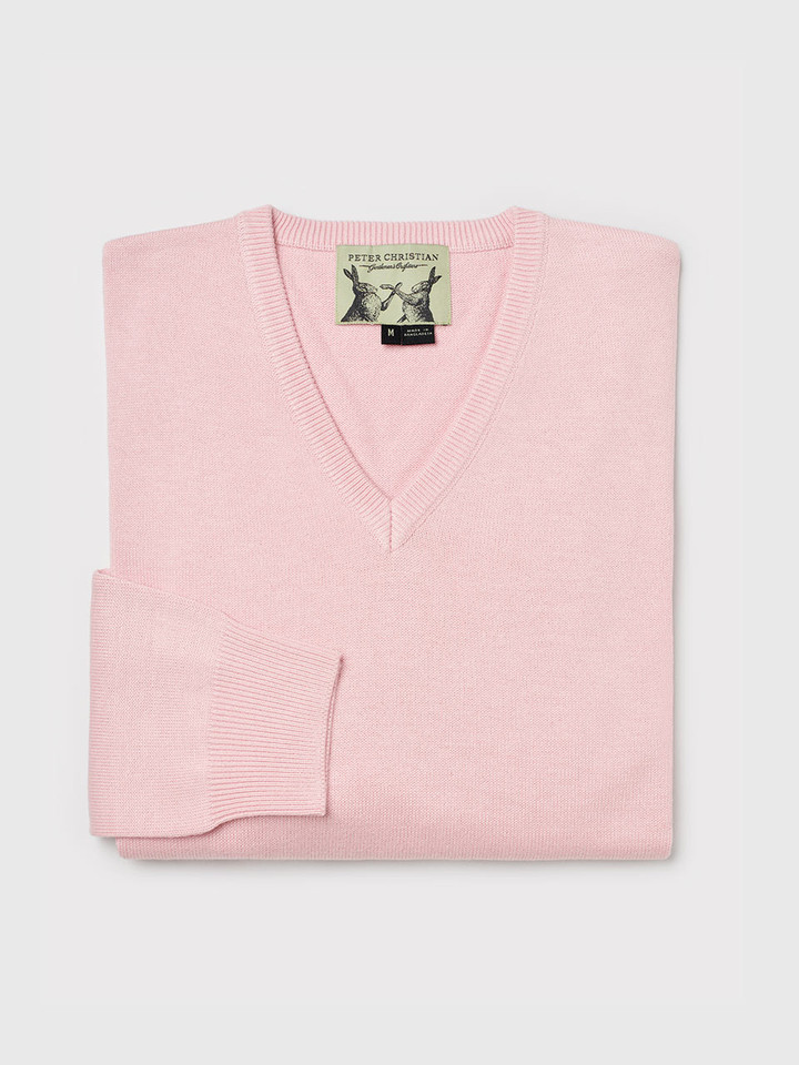 Pink Coolmax® V-Neck Sweater