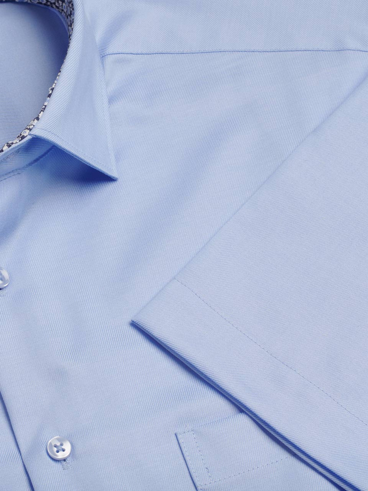 Blue Seidensticker Short Sleeve Half Sleeve