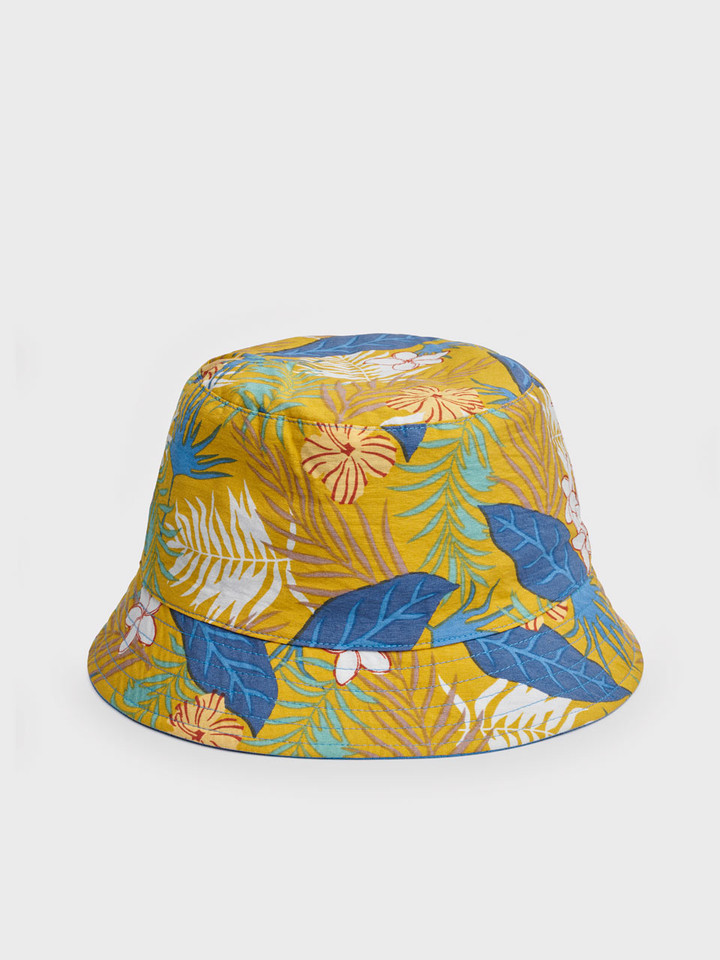 Yellow Leaf Reversible Bucket Hat