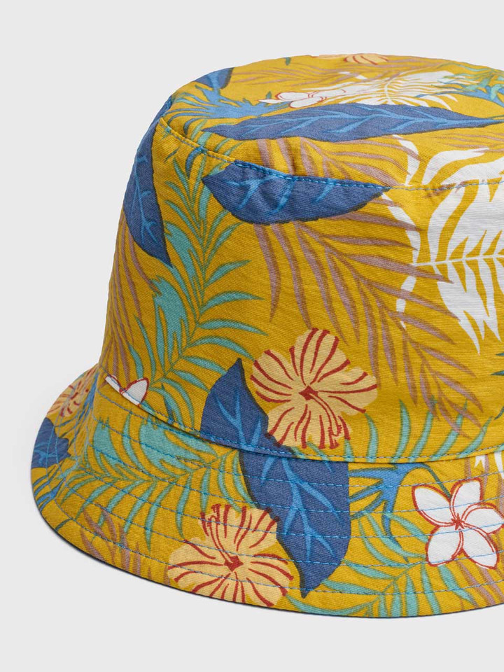 Yellow Leaf Reversible Bucket Hat Peak